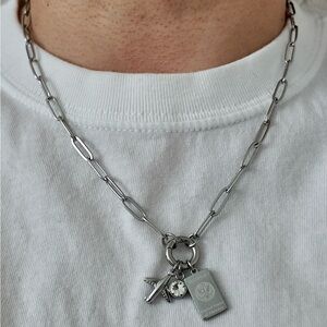 Silver Travel Charm Necklace